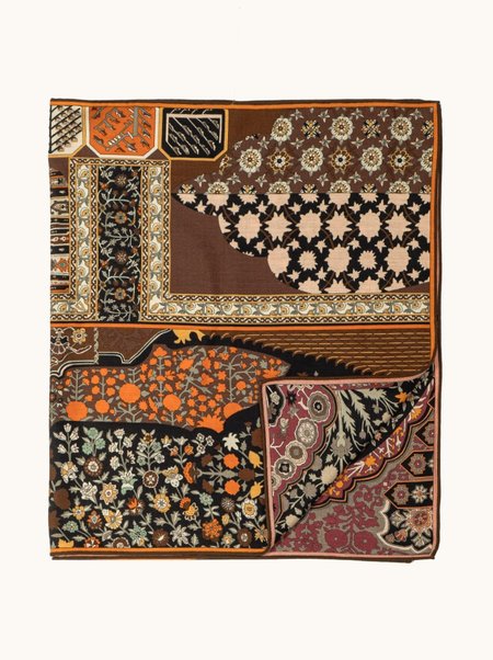 Large wool and silk scarf with a reversible oriental pattern, 50x170 cm