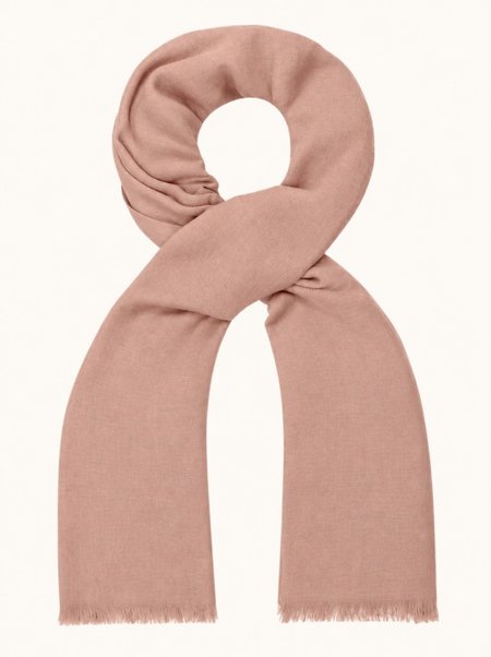 Plain powder pink viscose scarf, 75x210 cm