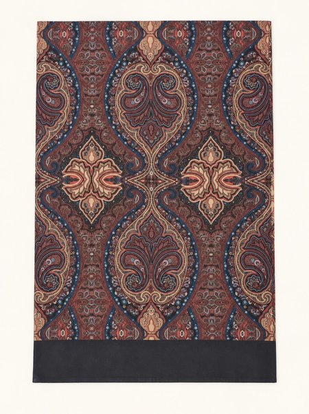 Męski szal jedwabny bordowo-granatowy w paisley 100% jedwab 25×160 cm