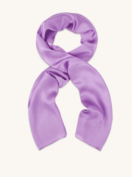 Silk scarf in lavender purple, 55x160 cm