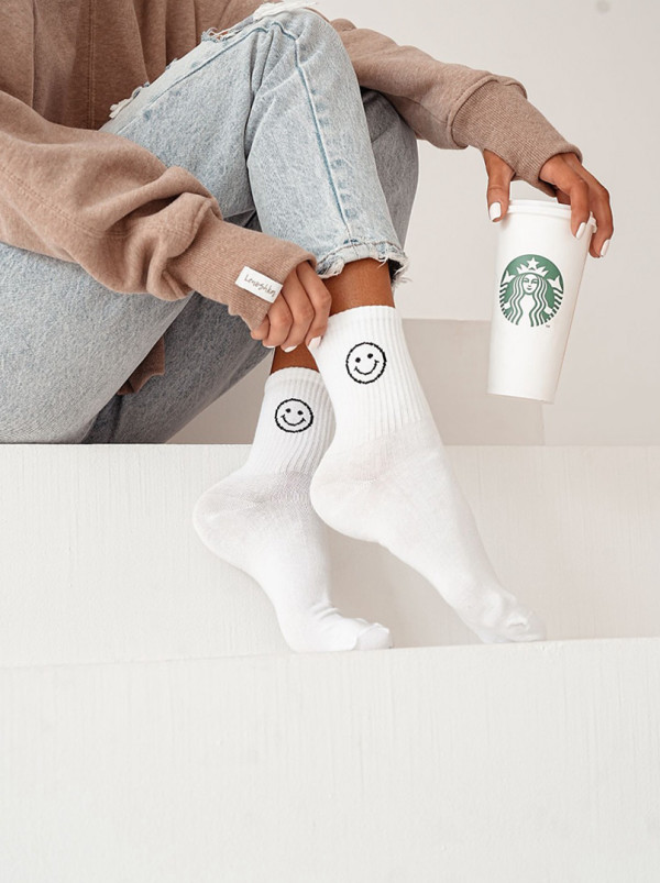 Skarpetki damskie bawełniane w prążek