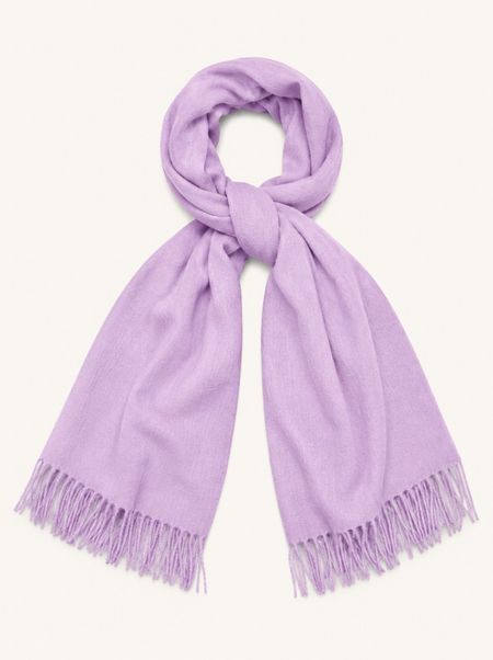Viscose shawl purple plain with tassels 70x180 cm