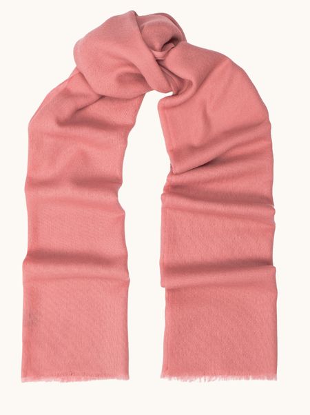 Szal 100% wełna gładki różowy 70x190 cm
