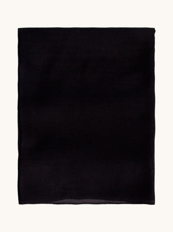 Klasyczny czarny szal wieczorowy z bawełny i jedwabiu 80 cm x 180cm