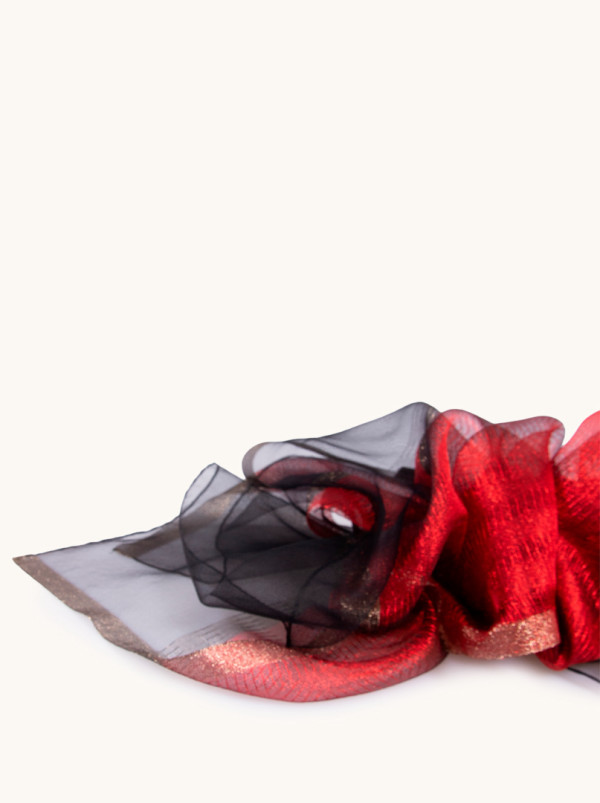 Szal wizytowy czerwony stylowy dodatek do sukni wieczorowej 200 cm