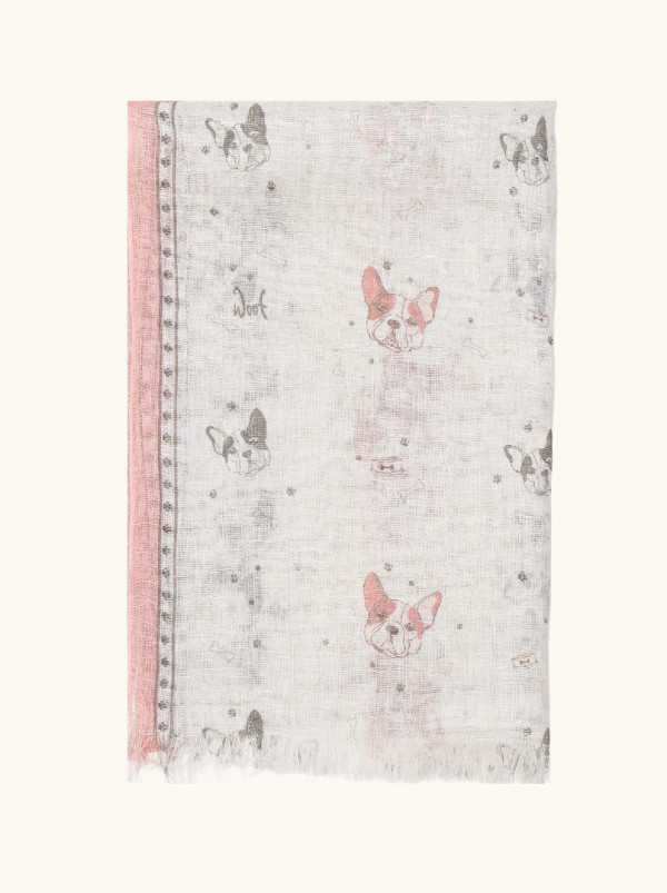 Lekki lniany pastelowy szal 60cm x180cm