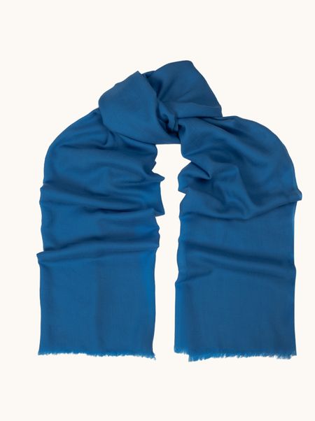 Szal 100% wełna kobaltowy 80x240 cm