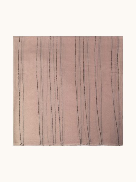 Szal 100% wełna różowy w paski 105x210 cm