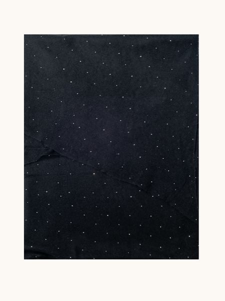 Kaszmirowy szal z dżetami w kolorze czarnym 75x200 cm PREMIUM