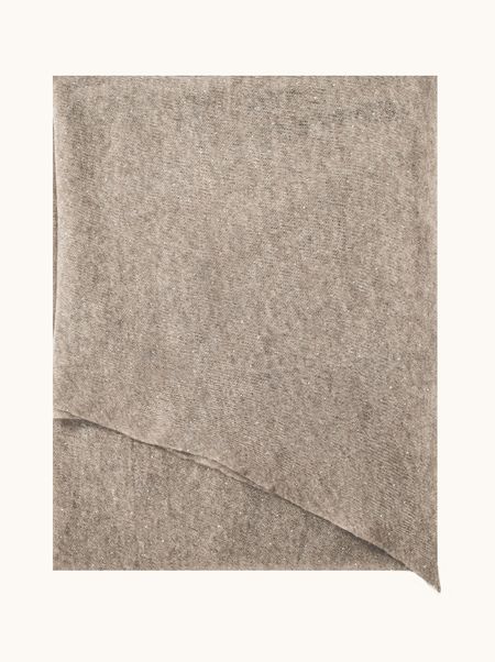 Cashmere shawl with rhinestones in mink color 75x200 cm PREMIUM