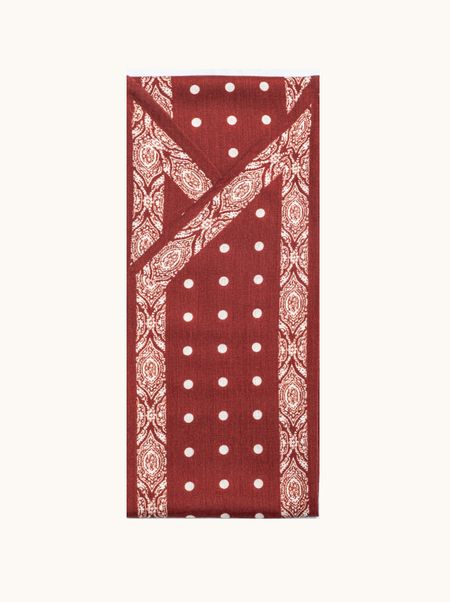 Szal dwustronny kaszmir z jedwabiem w grochy VELATO 16x145 cm PREMIUM