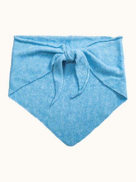 Chusta trójkątna niebieska z wełną 100x100x200 cm