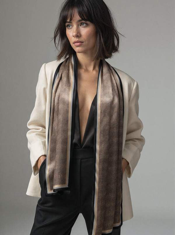 55 cm x 170 cm PREMIUM silk peplite scarf