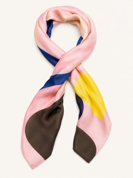 Pink patterned scarf 85x180 cm