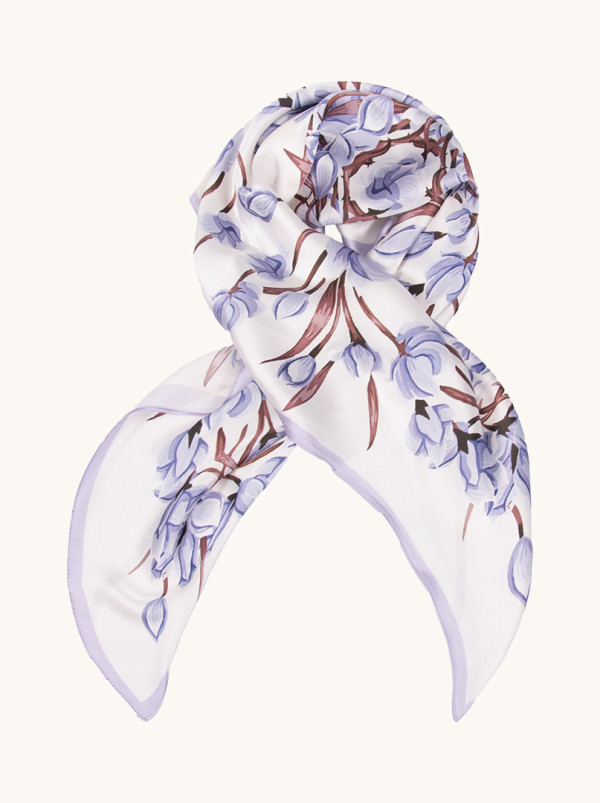 Apaszka  jedwabna Liliowa finezja 90cm x 90cm 