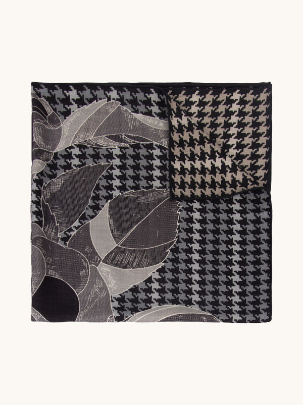 Duża apaszka wełna z jedwabiem w stylu paryskim  90 cm x 90 cm