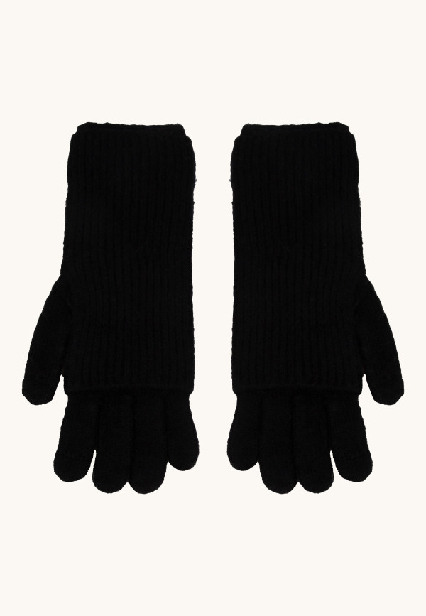 Rękawiczki wełniane w kolorze czarnym z ocieplaczem