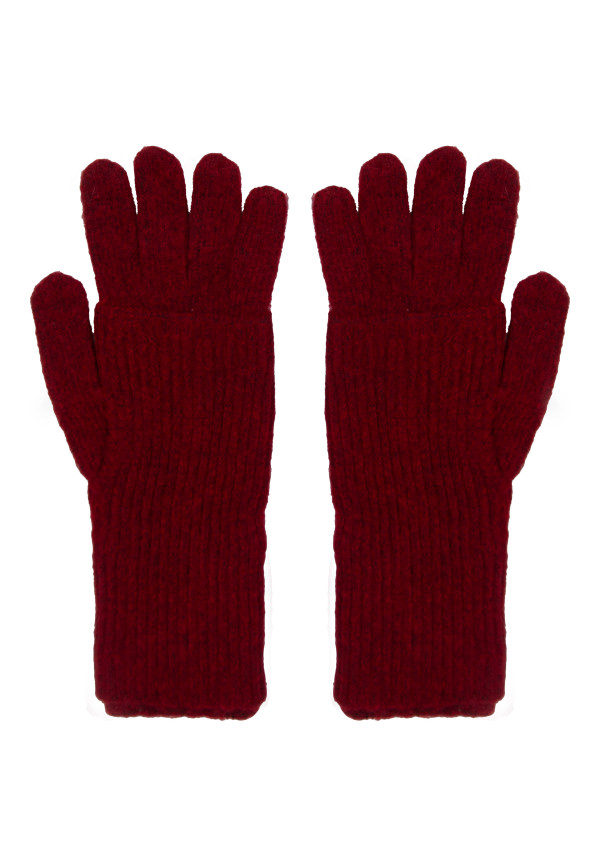 Wool gloves in burgundy color with insulator