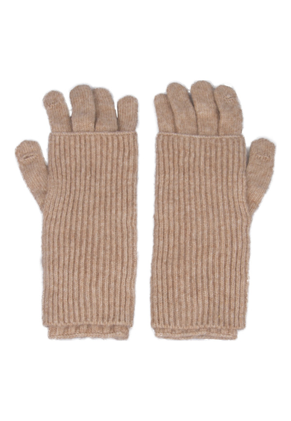 Wool gloves in beige color with insulator