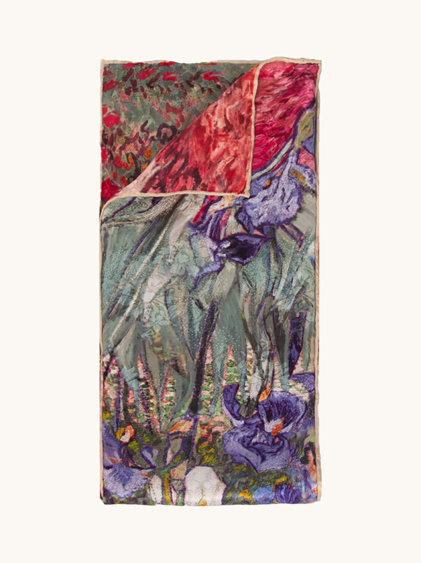 Wąska apaszka dwustronna Harmonia malarska 15 cm x 145 cm