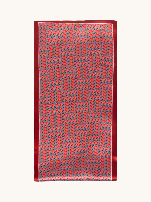 Szal jedwabny geometryczna elegancja 15x145 cm