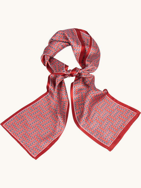 Narrow double-sided shawl geometric elegance 15 cm x 145 cm