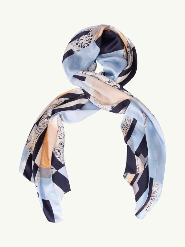 Szal jedwabny minimalistyczna elegancja  55 cm x 170 cm