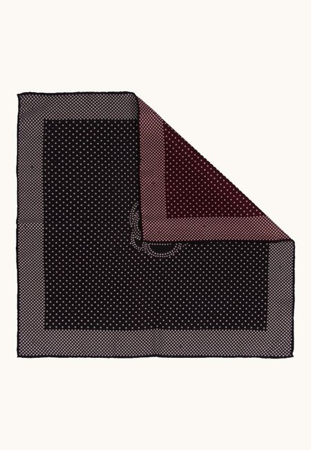 Apaszka wełna z jedwabiem dwustronna groszki 65x65 cm 