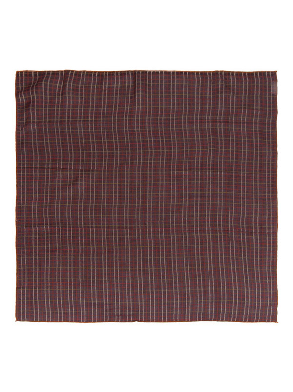 Apaszka z wełną brązowa w kratę bandama 68x73 cm