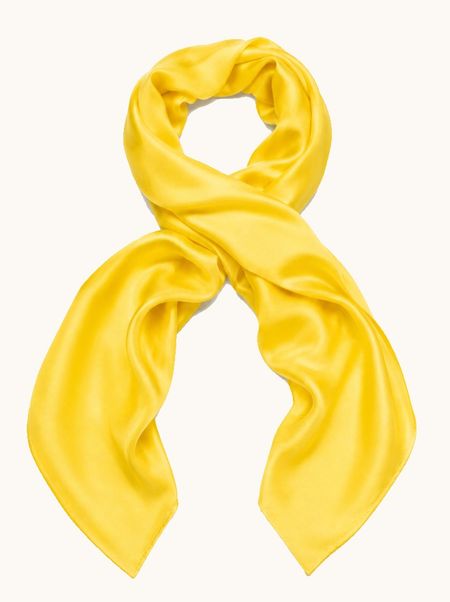Honey-gold silk scarf, 70x180 cm