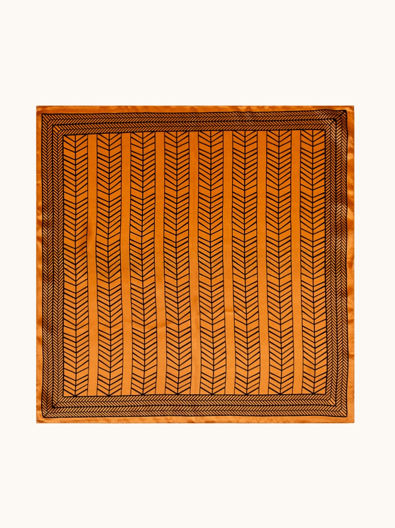 Mała apaszka jedwabna damska gawroszka w jodełkę 53cm x 53cm zdjęcie 2