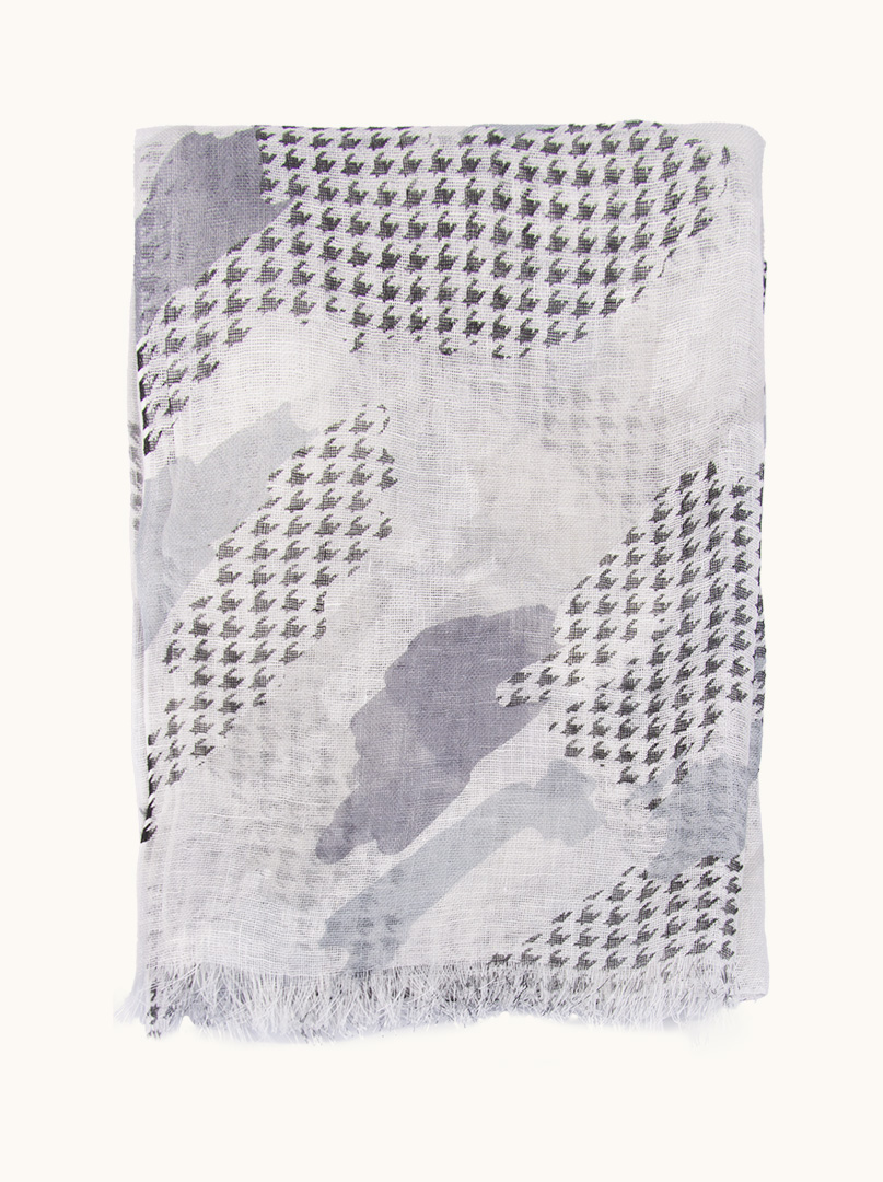Szal ażurowy lniany w pepitkę 60cm x 180cm zdjęcie 2