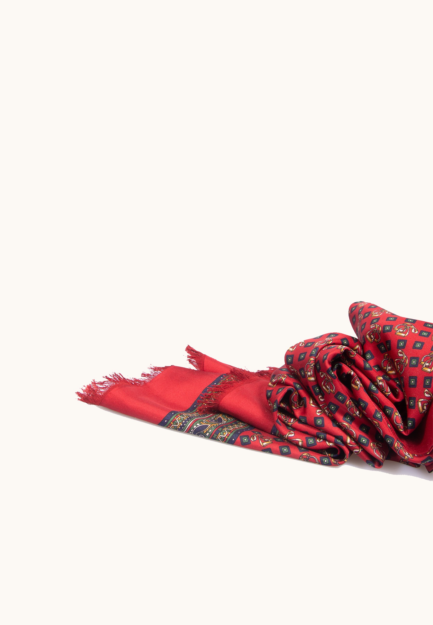 Ekskluzywny szal męski  czerwony w orientalny wzór 26x168 cm zdjęcie 3