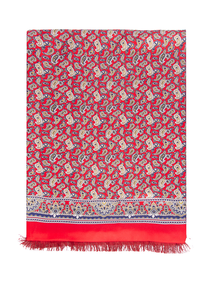 Ekskluzywny męski szal czerwony paisley  26 cm x 168 cm zdjęcie 2
